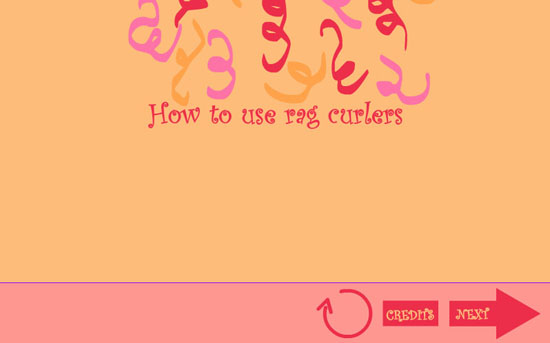 Link to a slideshow about how to use rag curlers.